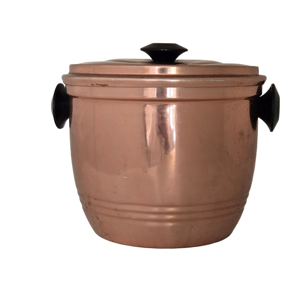 Vintage ALFI West Germany Copper Ice Bucket & Lid & Black Handles – Mid Century